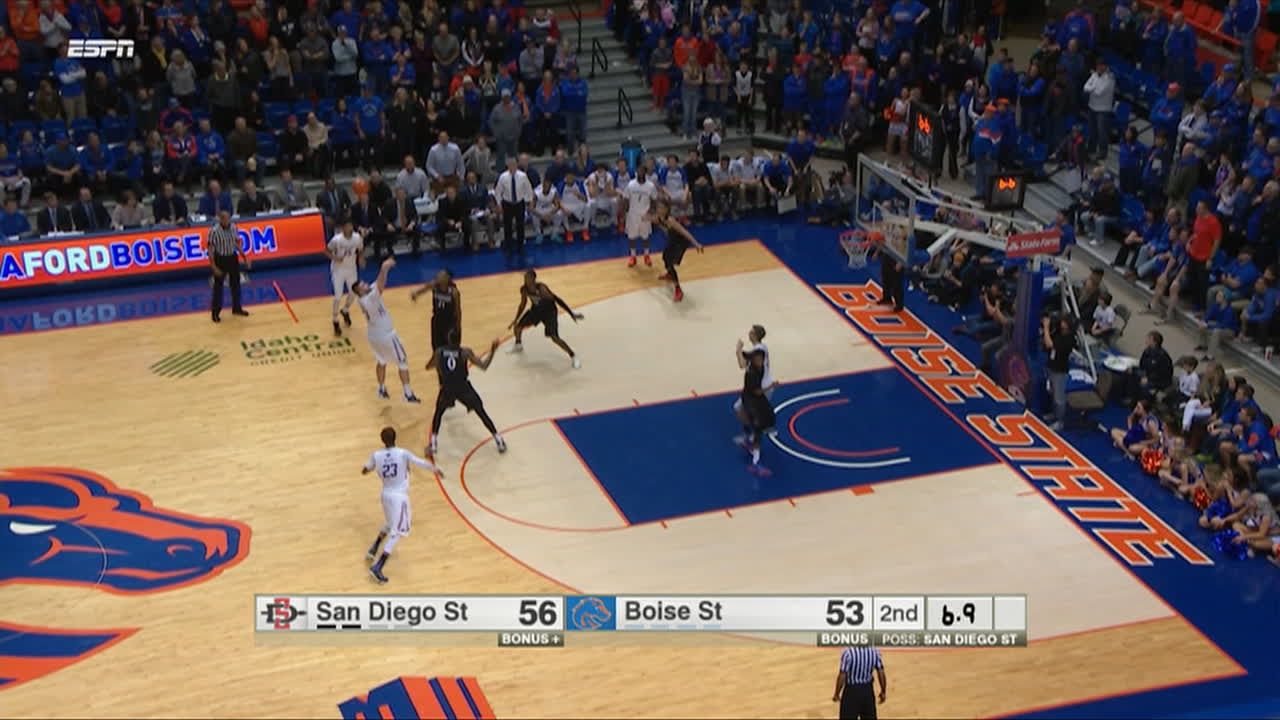 M. pope block. bsu james webb iii missed three point jumper. sdsu trey M. Pope Block. BSU James Webb III missed Three Point Jumper. SDSU Trey