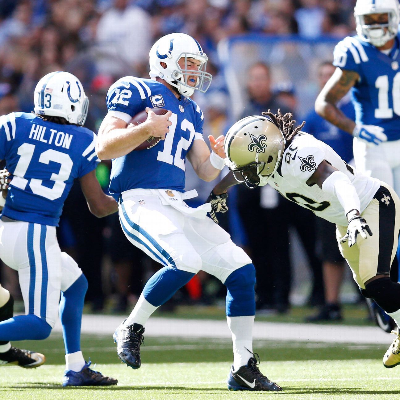 Saints' league-worst defense dominating Andrew Luck, Colts