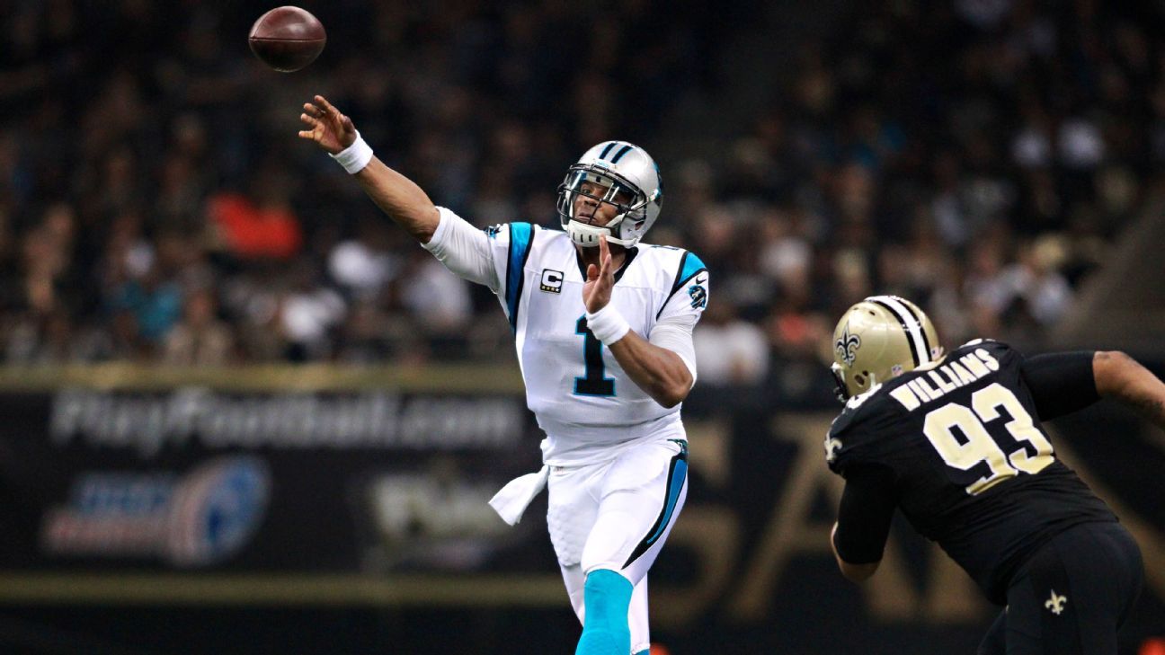 Saints expect same 'freak-play' threat from Cam Newton after concussion