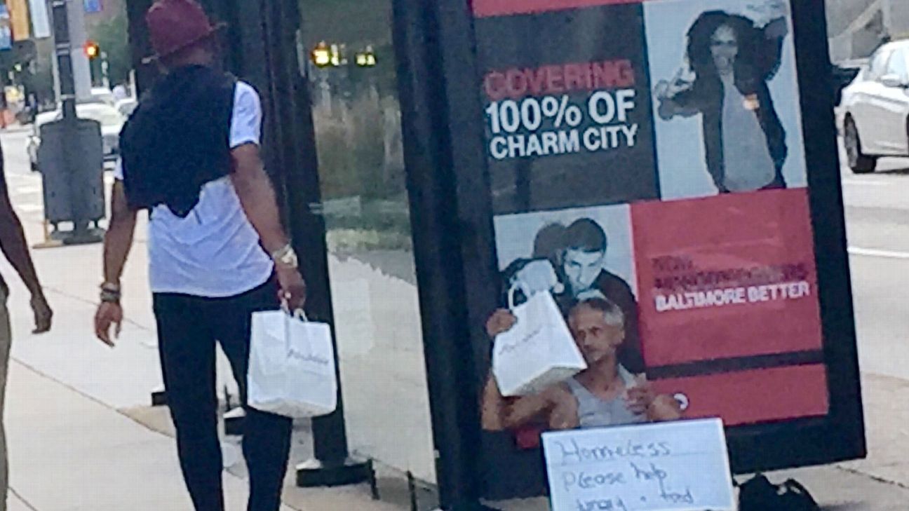 Witness touched by Cam Newton's kindness to homeless person in Baltimore