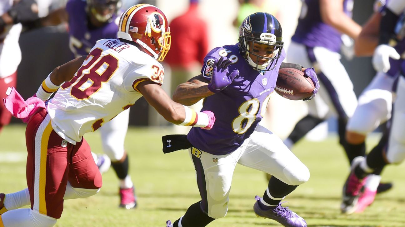 Ravens WR Smith Sr. injures ankle vs. Skins