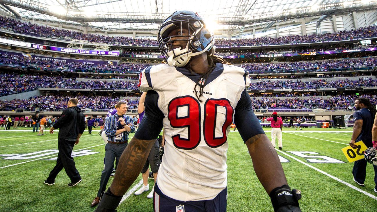 Jadeveon Clowney, Lamar Miller of Houston Texans won't play Week 17 against Tennessee Titans