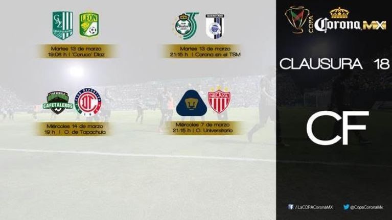 Revelan horarios y fechas de cuartos de final de Copa MX