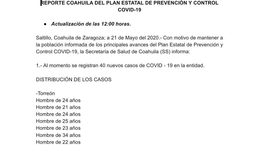 Todos los casos nuevos en Torreón de coronavirus corresponden a jugadores de Santos