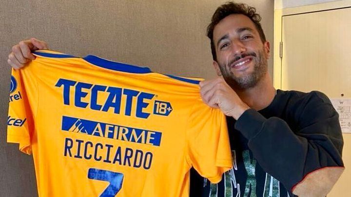 Tigres regala playera a Ricciardo, quien es seguidor del América