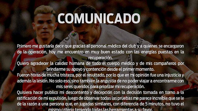 Dinenno, decepcionado por ratificación de su expulsión, 'guardará silencio' para no afectar a Pumas