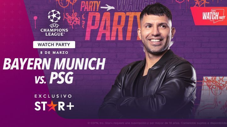Watch Party del Kun Agüero, en el esperado desquite Bayern Munich - PSG por Star+