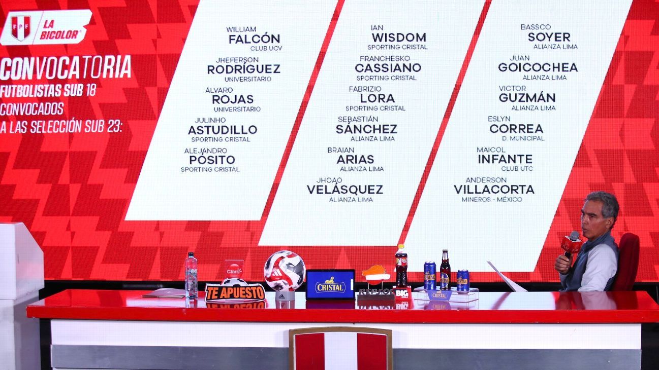 La lista de convocados de la Selección Peruana Sub 23 - ESPN