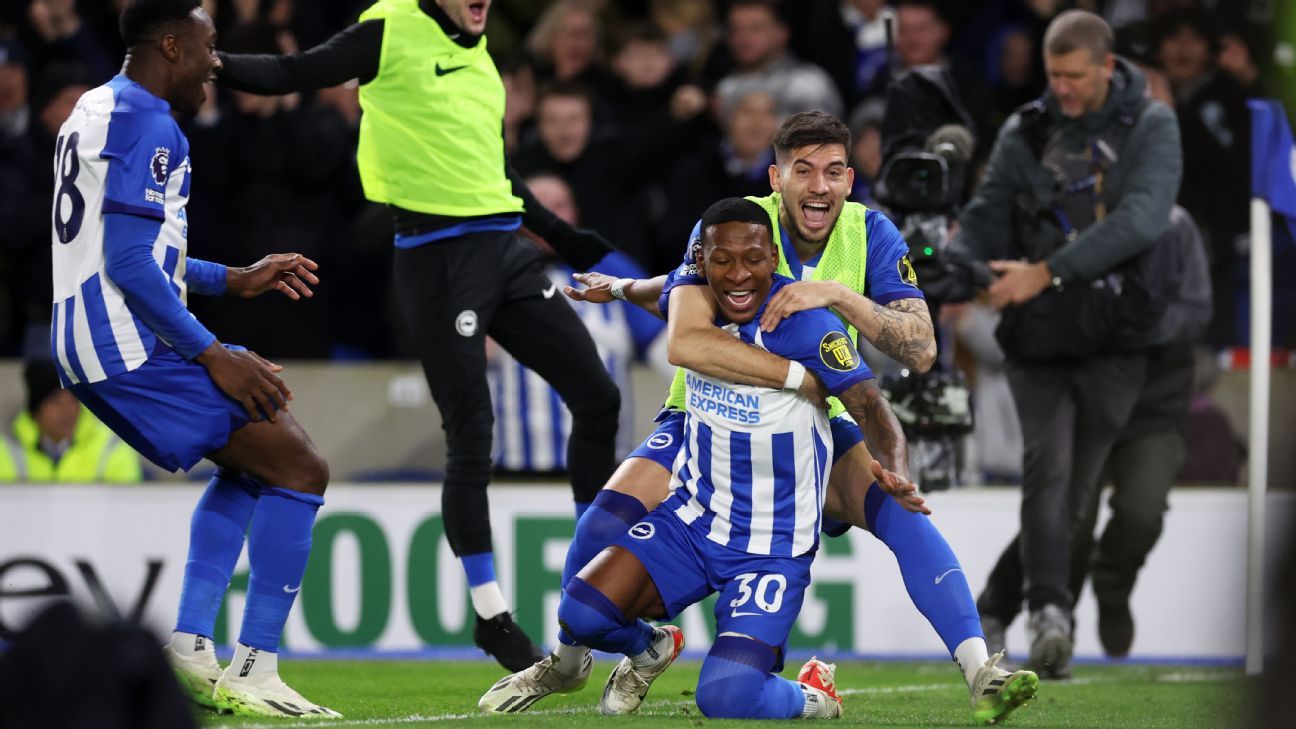 El Brighton de Pervis Estupiñán recibe a un apremiado Everton por la Premier League - ESPN