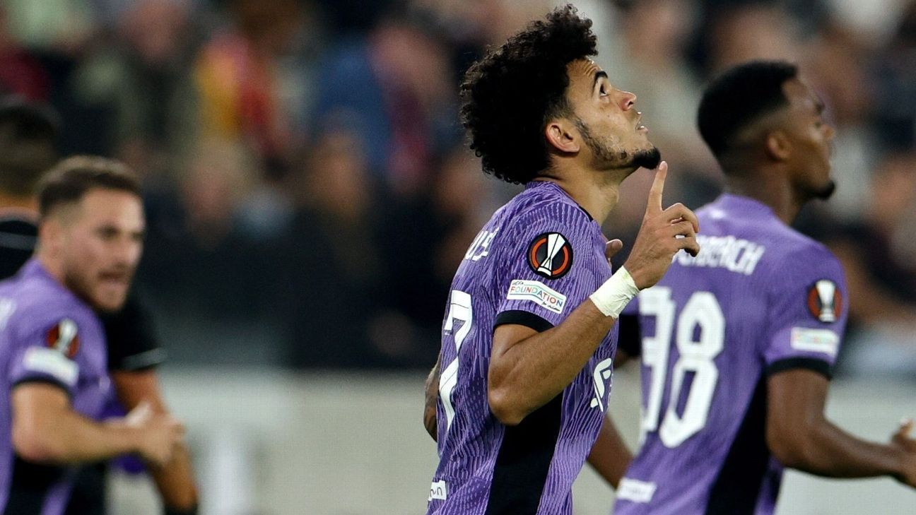 Los números de Díaz con Liverpool en Europa League: solo ha jugado un partido completo - ESPN