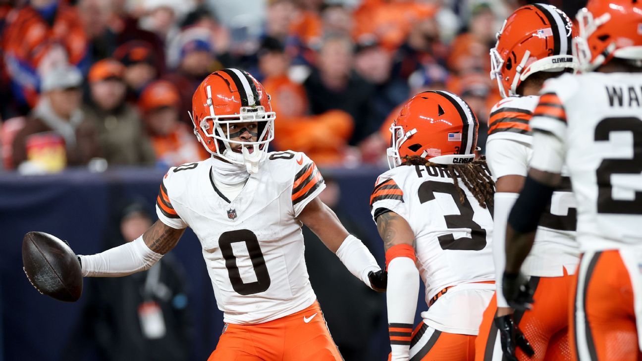 Browns do viral Kai Cenat celebration after interception vs. Broncos - ESPN