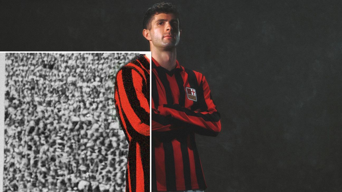 Pulisic helps AC Milan mark 125 years with exquisite retro kit - ESPN