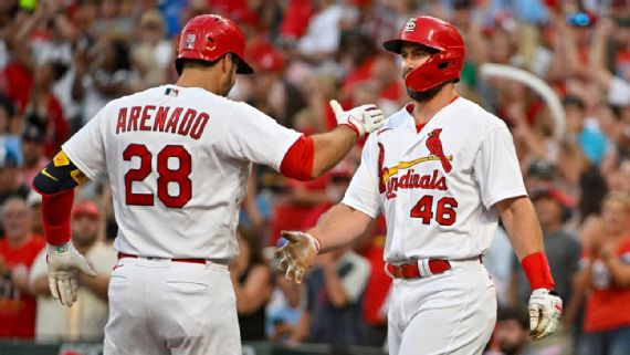 Photo: St. Louis Cardinals Paul Goldschmidt and Nolan Arenado Talk