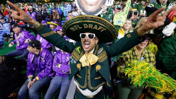 Green Bay Packers fan celebrating during the NFL Draft