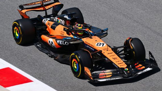 Oscar Piastri ‌driving his McLaren during spanish Grand Prix practice