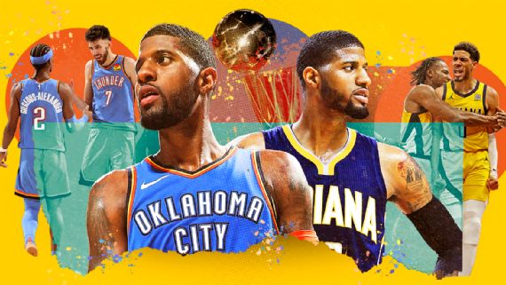 Paul George in a Thunder uniform