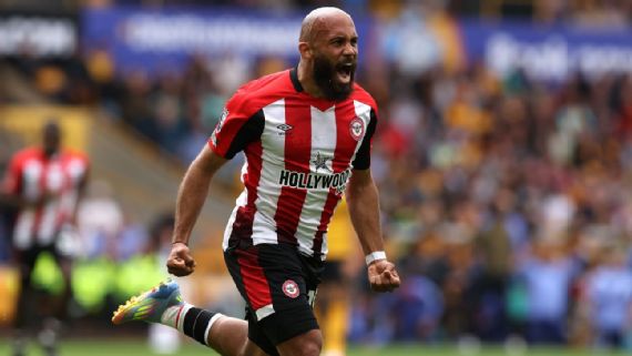 Bryan​ Mbeumo in action for Brentford
