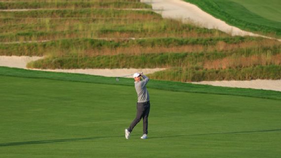 Rory McIlroy near the Church Pews bunker at Oakmont
