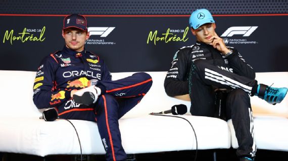 George Russell and Max Verstappen on front row in Montreal