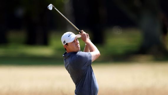 Golfer on a links course