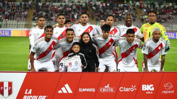 Peru national soccer team training session.