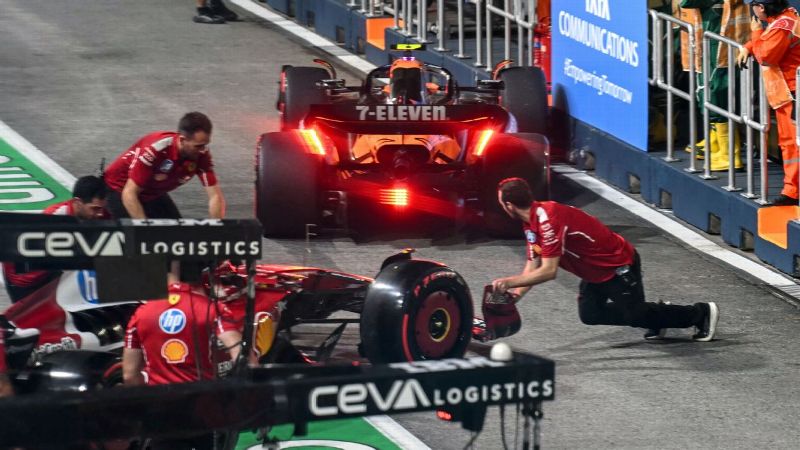 Lando Norris pit lane incident with Charles Leclerc at Singapore GP