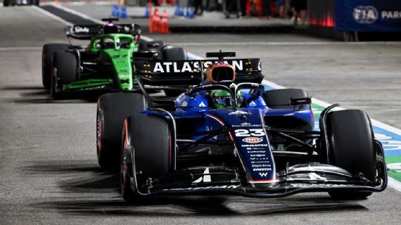 Alex Albon and Carlos Sainz in Williams F1 cars