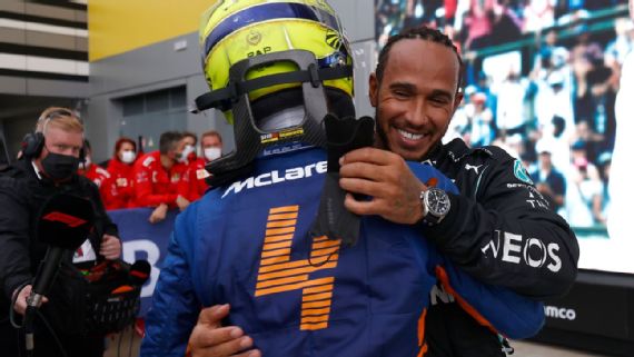 Lando Norris desapontado no GP da Rússia 2021