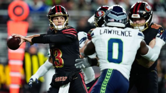 49ers quarterback Brock Purdy in action