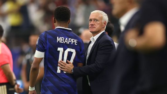Kylian Mbappé said that he and his France teammates owed fans a better ending. Photo by Lars Baron/Getty Images.