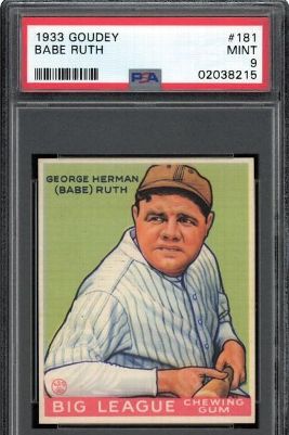 Rare 1933 Goudey Babe Ruth part of extensive baseball card
