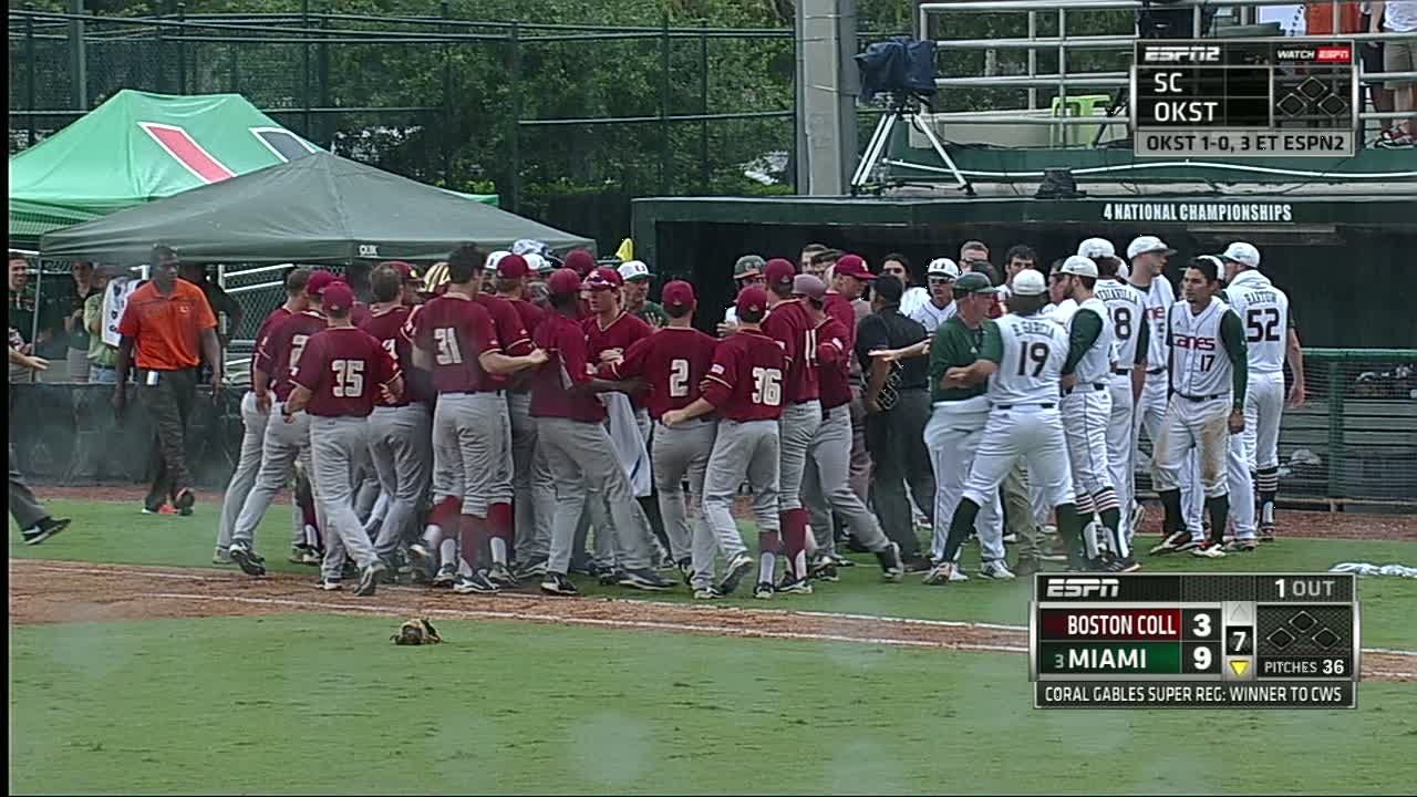 Bat flip causes benches to clear ESPN Video