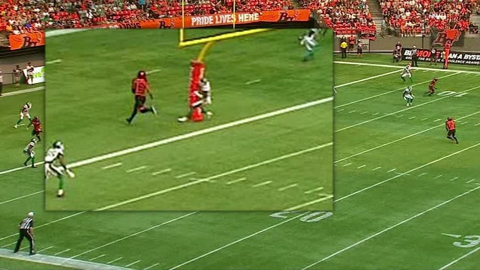 CFL defender goalpost snafu results in touchdown ESPN Video