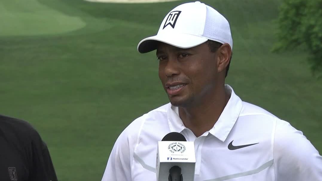 Tiger says back was tight during first round ESPN Video