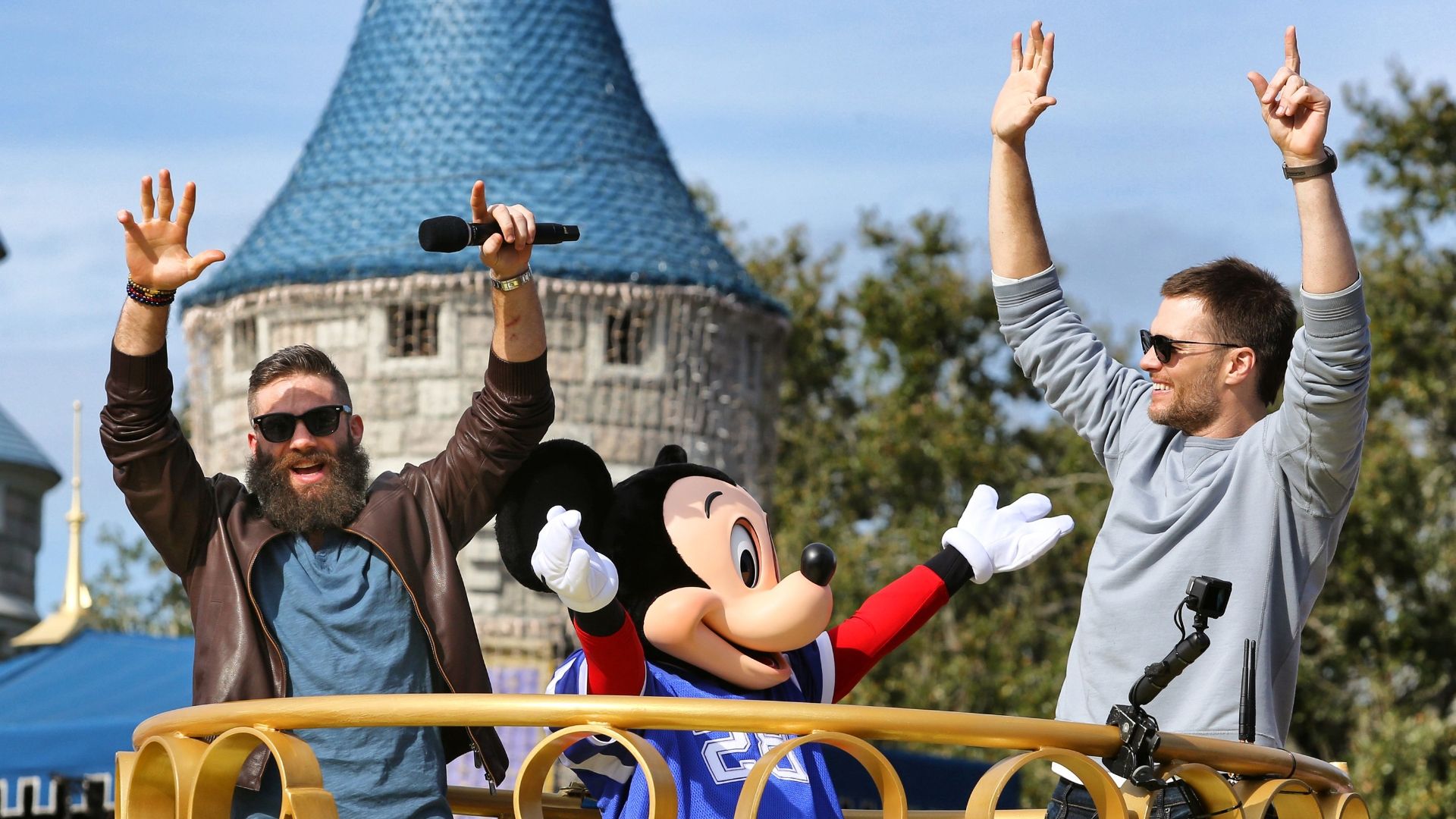 Tom Brady, Julian Edelman celebrate Super Bowl win at Disney World