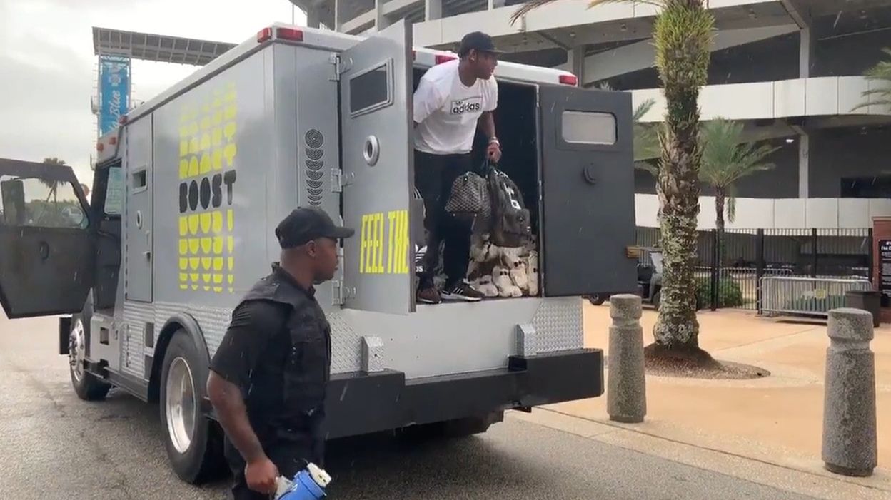 Watch: Jalen Ramsey arrives at Jaguars camp in an armored truck