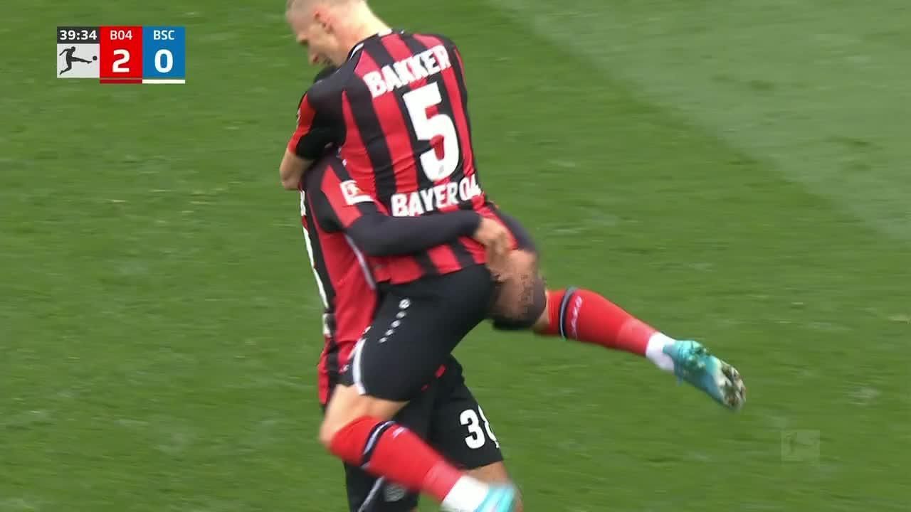 Karim Bellarabi goal 40th minute Bayer Leverkusen 2-0 Hertha Berlin ...