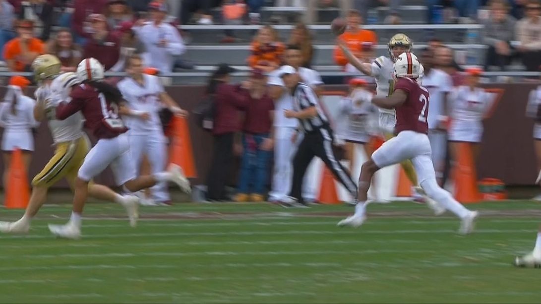 Virginia Tech LB makes acrobatic play for pick-six - ESPN Video