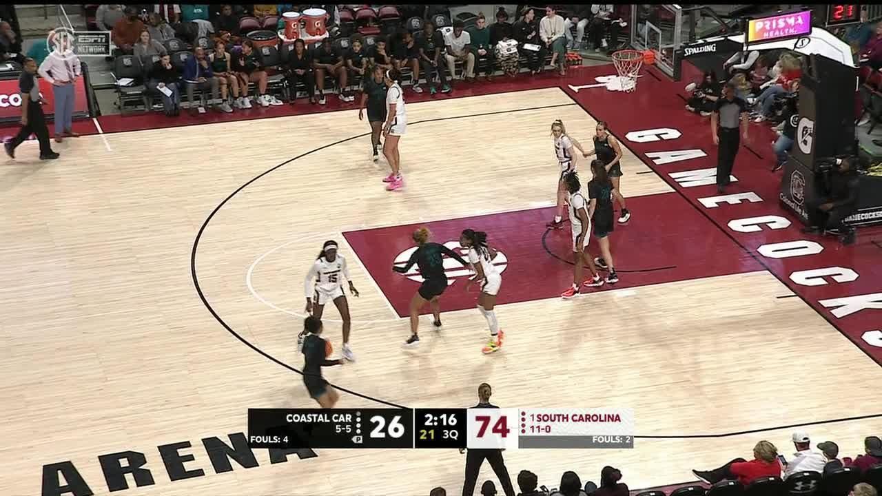 Miriam Recarte puts away a 3pointer for Coastal Carolina ESPN Video