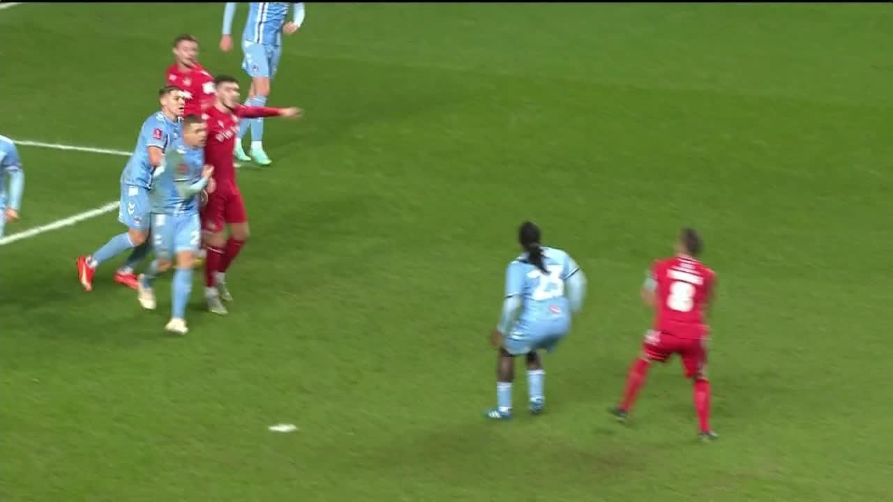 Thomas O'connor goal 52nd minute Coventry City 13 Wrexham ESPN Video