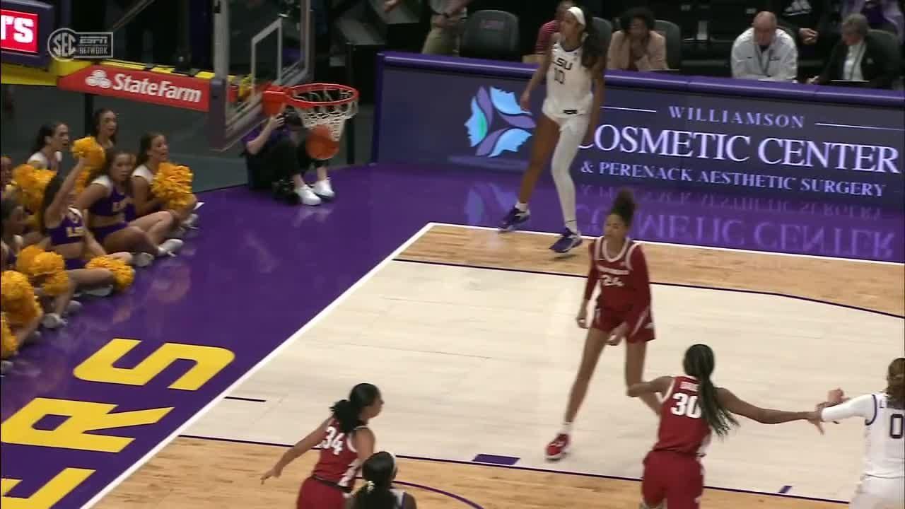 Jasmine Carson buries 3pointer against Arkansas Razorbacks ESPN Video