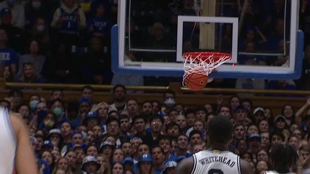 'The bank is open, baby!' Whitehead banks it in from half court ESPN Video