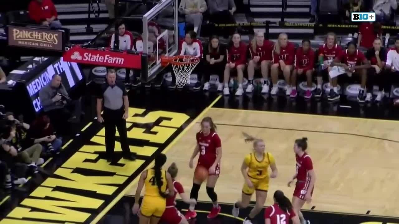 Caitlin Clark hits the triple vs. Wisconsin Badgers - ESPN Video