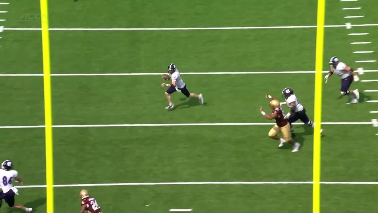 Touchdown matthew sluka scores vs boston college espn video