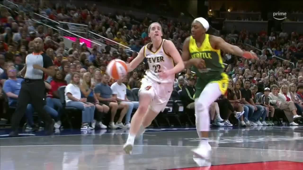 Caitlin Clark puts in layup for first points of game - ESPN Video