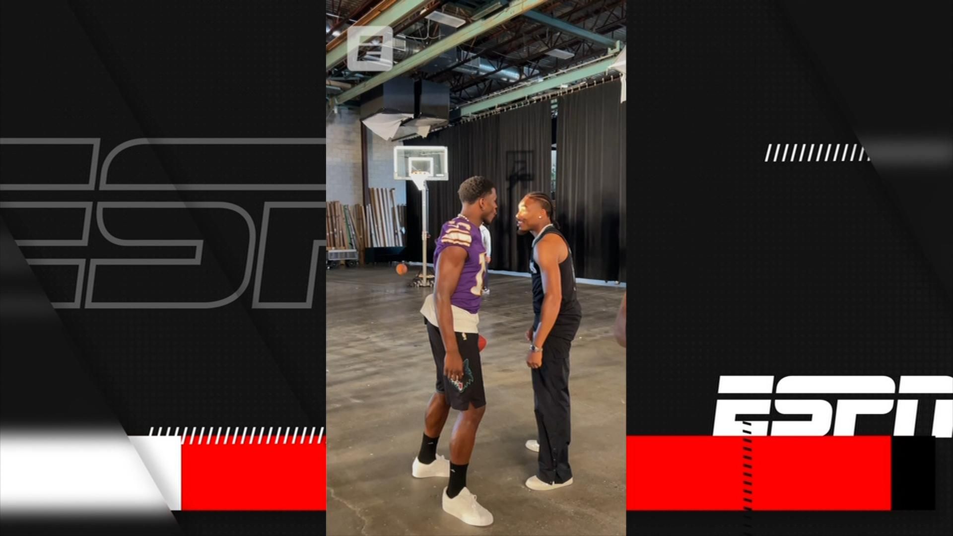 Espn Just In Anthony Edwards, Justin Jefferson get into intense football, basketball ...