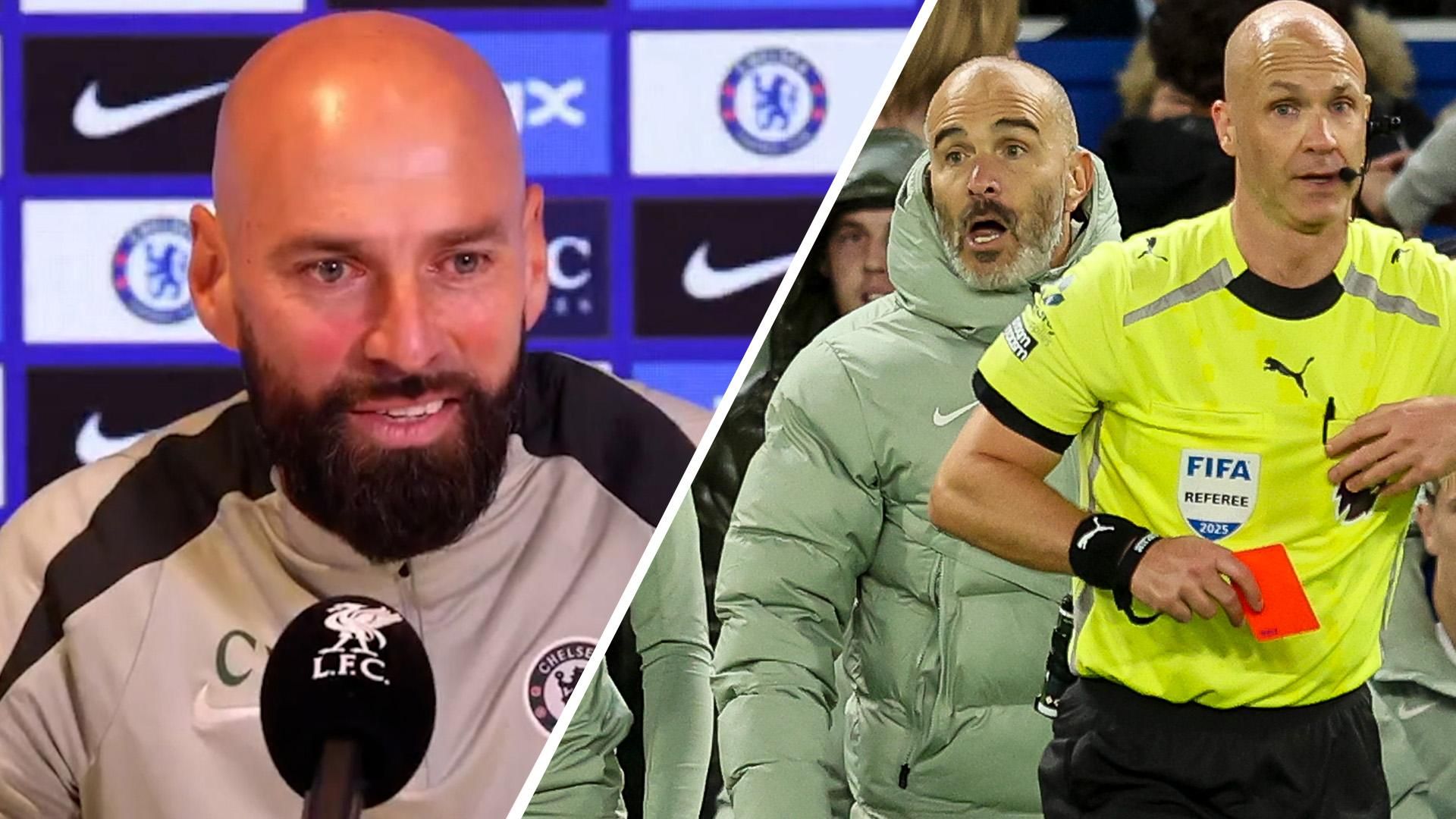 Chelsea defeats Liverpool in a dramatic duel: Crisis at Anfield? 2 0:38Caballero takes Maresca's press conference after red card vs. LiverpoolWilly Caballero answered questions from the press after Enzo Maresca was unable to attend due to his red card in Chelsea's 2-1 win over Liverpool.