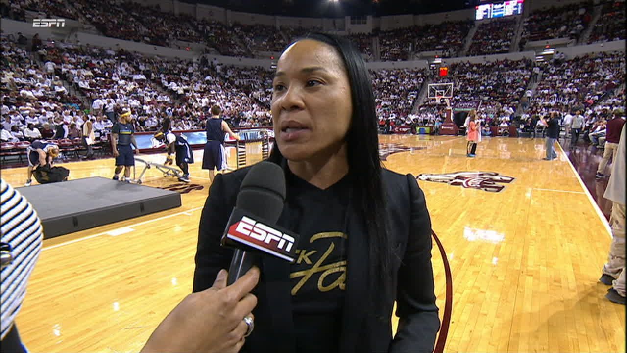 Halftime interview with South Carolina Head Coach Dawn Staley. ESPN Video