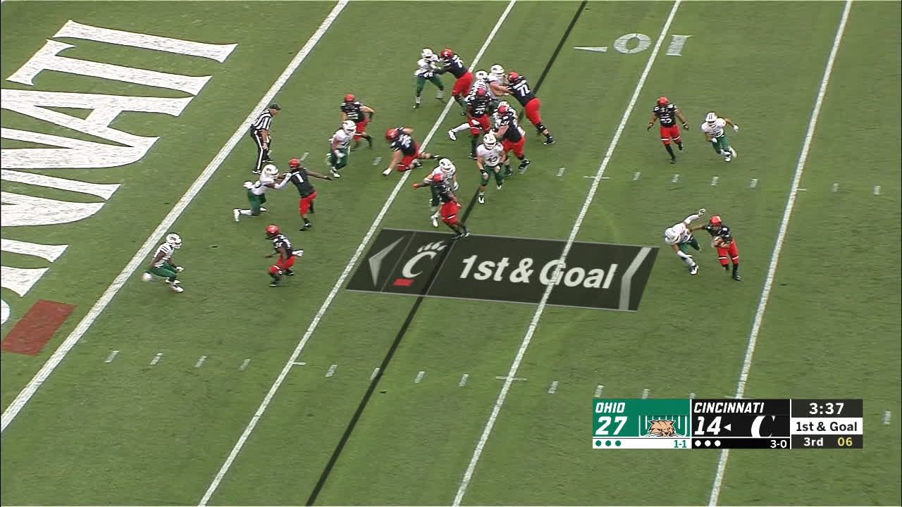 Bearcats take the lead for the first time on 3yd TD ESPN Video