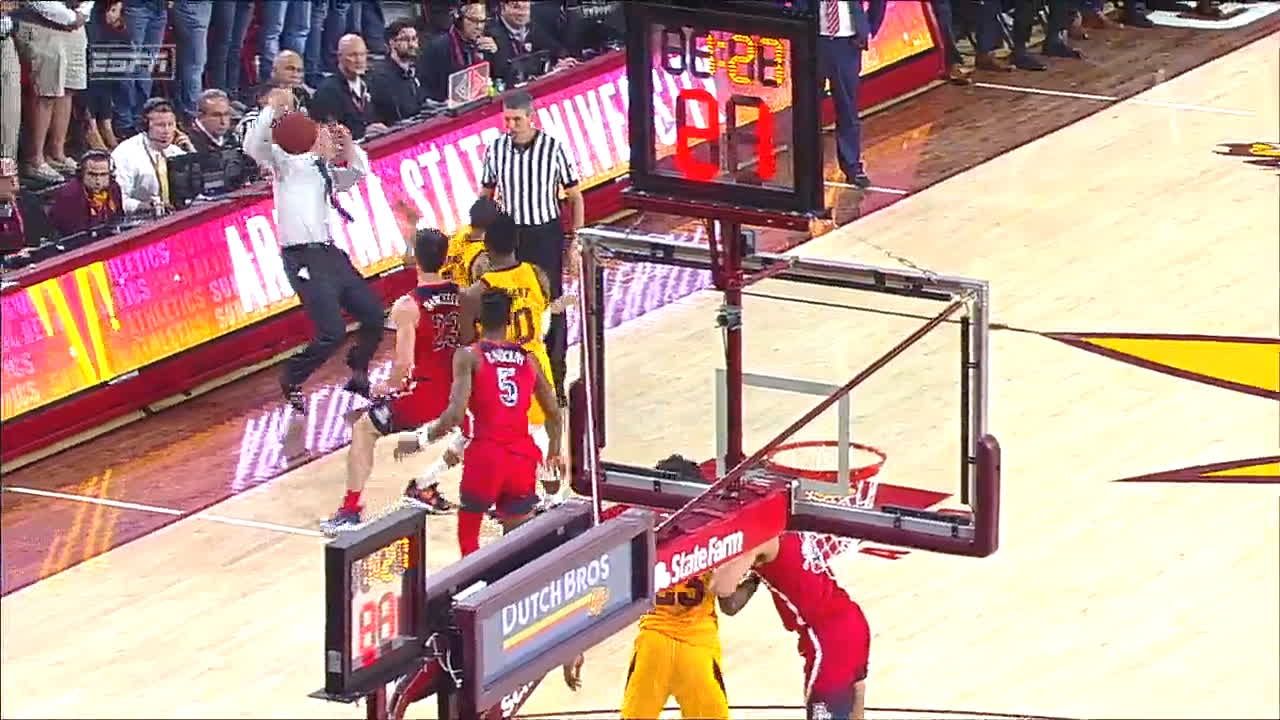 Asu S Bobby Hurley Hit In Face With Ball Espn Video